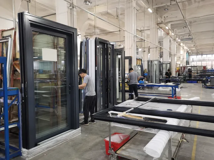 EUWOO OEM aluminum door production line with custom branding