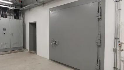 Oversized blast-resistant access doors for power plants, data centers, and substations