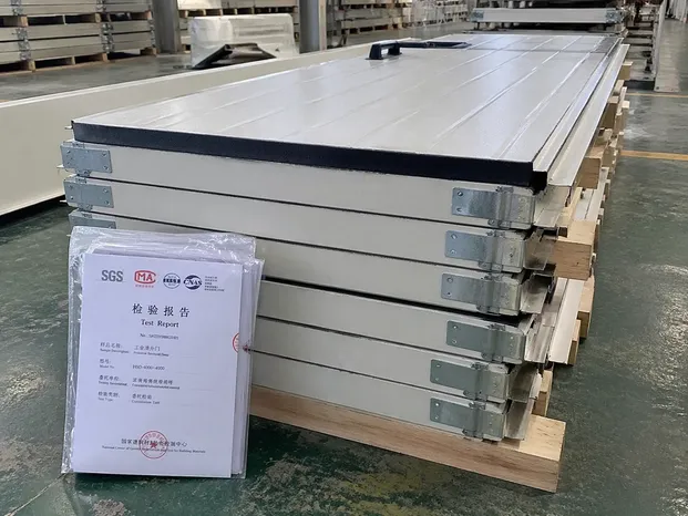 Heavy duty commercial door sample shipment with test documentation