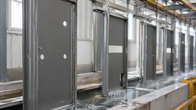 Powder coat pre-treatment process on commercial door weld seams