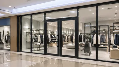 Storefront commercial doors for retail chain and franchise fit-out projects