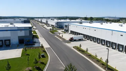 Industrial park and warehouse development requiring bulk industrial door supply