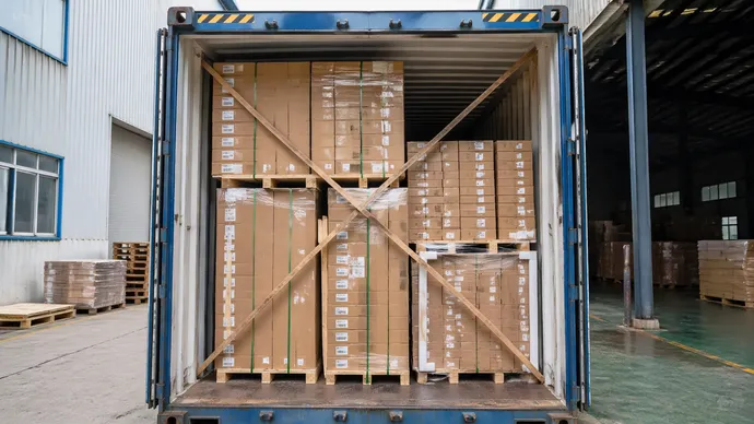 Metal door flat-pack container loading and export packaging