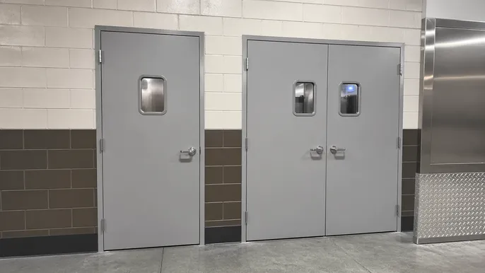 Galvanized steel with chemical-resistant powder coat for restaurant front-of-house and service corridors