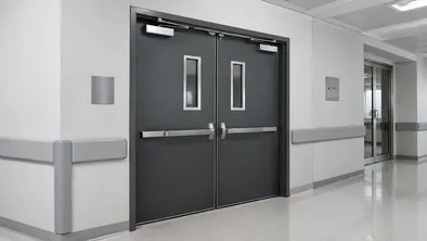 Heavy duty commercial doors with reinforced frame construction