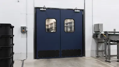 Industrial commercial doors heavy gauge construction for manufacturing facilities