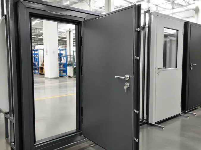 EUWOO security commercial door — multi-point locking, anti-pry frame, heavy-duty steel construction