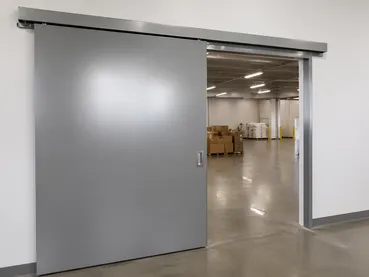 Steel body sliding commercial door SPCC powder coat finish