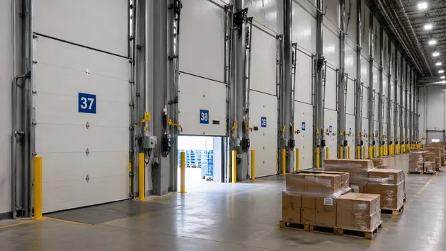 High-cycle dock doors in a large e-commerce fulfillment center