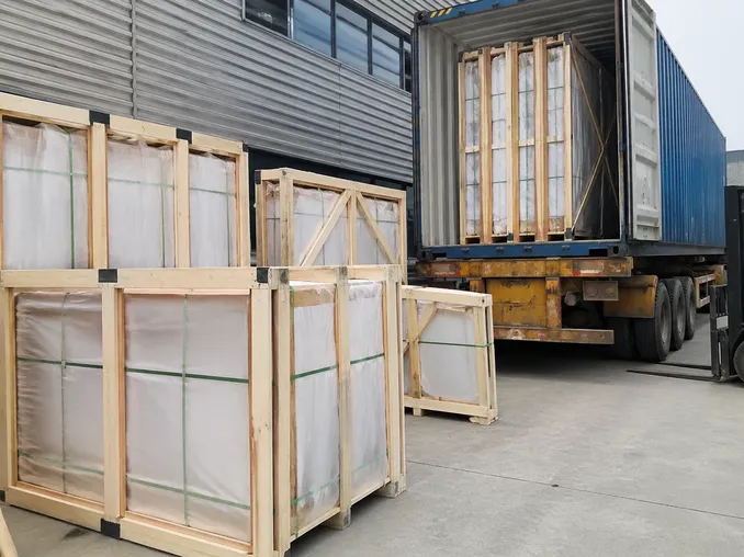 Exterior specialty door protective crating and container loading