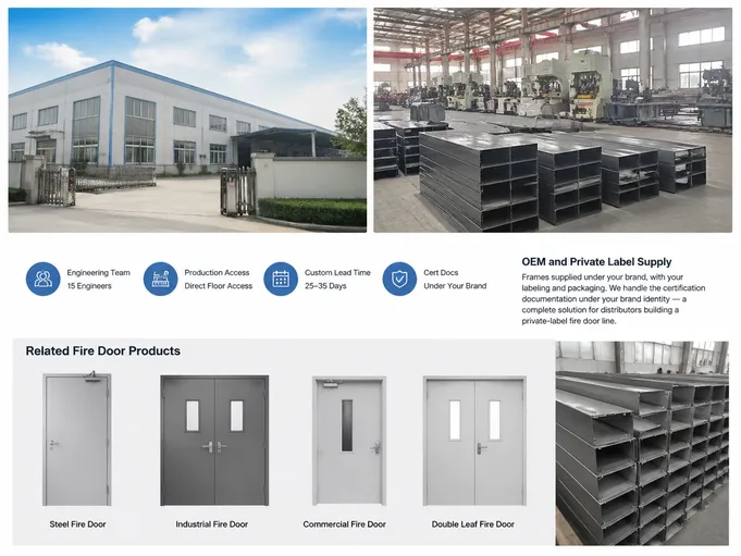 Custom fire door frame profiles and OEM engineering at EUWOO factory