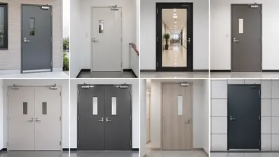 Exterior fire door for building perimeter and exit routes