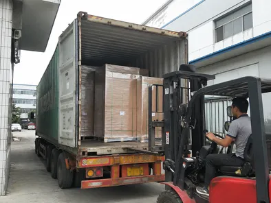 Fire door container loading for export — EUWOO factory logistics