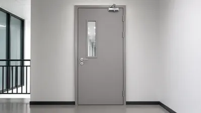 Single leaf fire door for standard openings