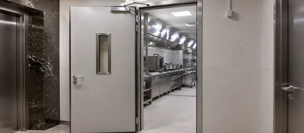 FD90 rated kitchen fire door for hotel and hospitality construction project