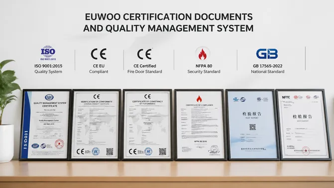 EUWOO certification documents and quality management system