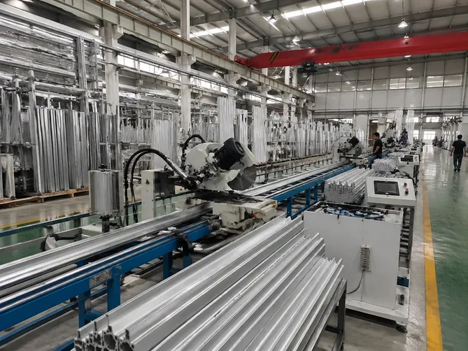 Aluminium door profile extrusion production line at EUWOO factory