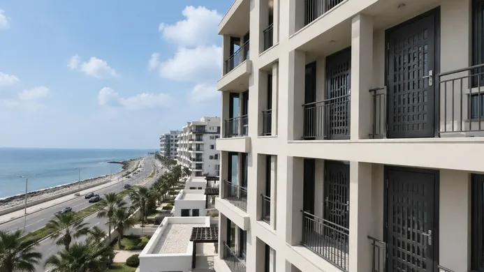 Coastal residential development project specifying aluminium security doors
