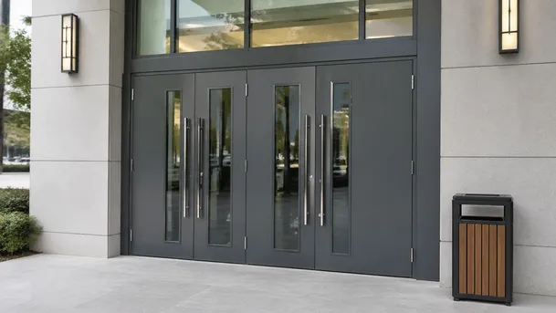 CE-certified commercial security doors installed at government municipal office building