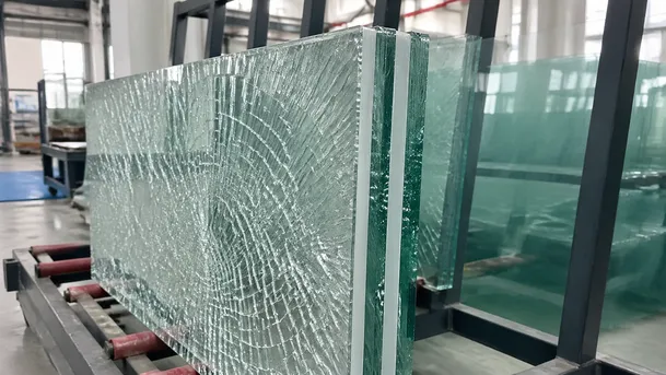 Laminated glass with PVB interlayer for forced-entry resistant security door