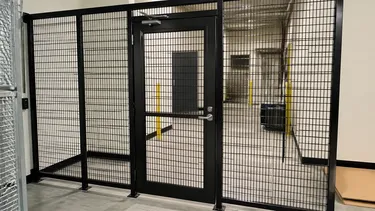 Heavy gauge welded wire mesh security door for commercial use