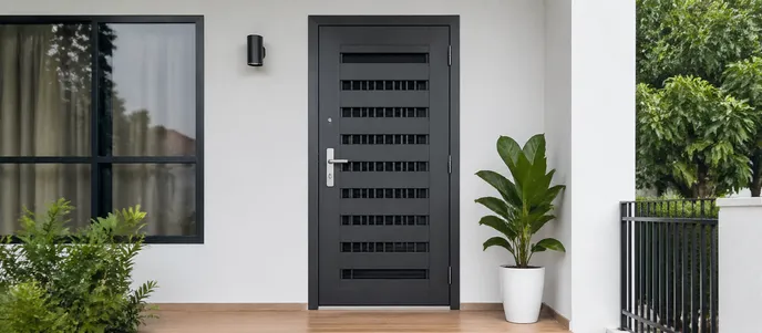 Private label metal security door for import distribution and hardware channel branding
