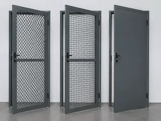 Security grill door open steel construction maximum ventilation