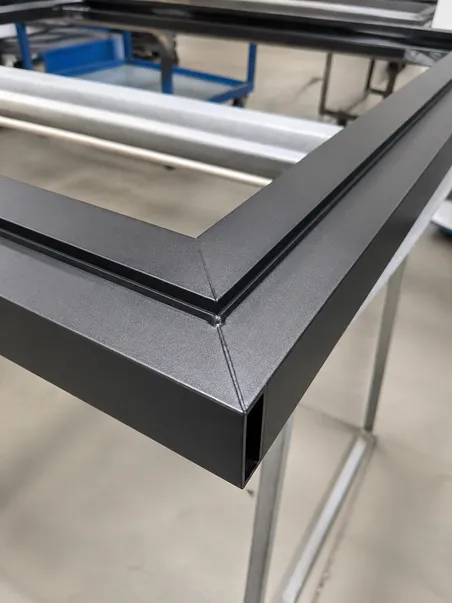 Security screen door frame — 1.2mm SPCC steel box section profile with welded corner joints