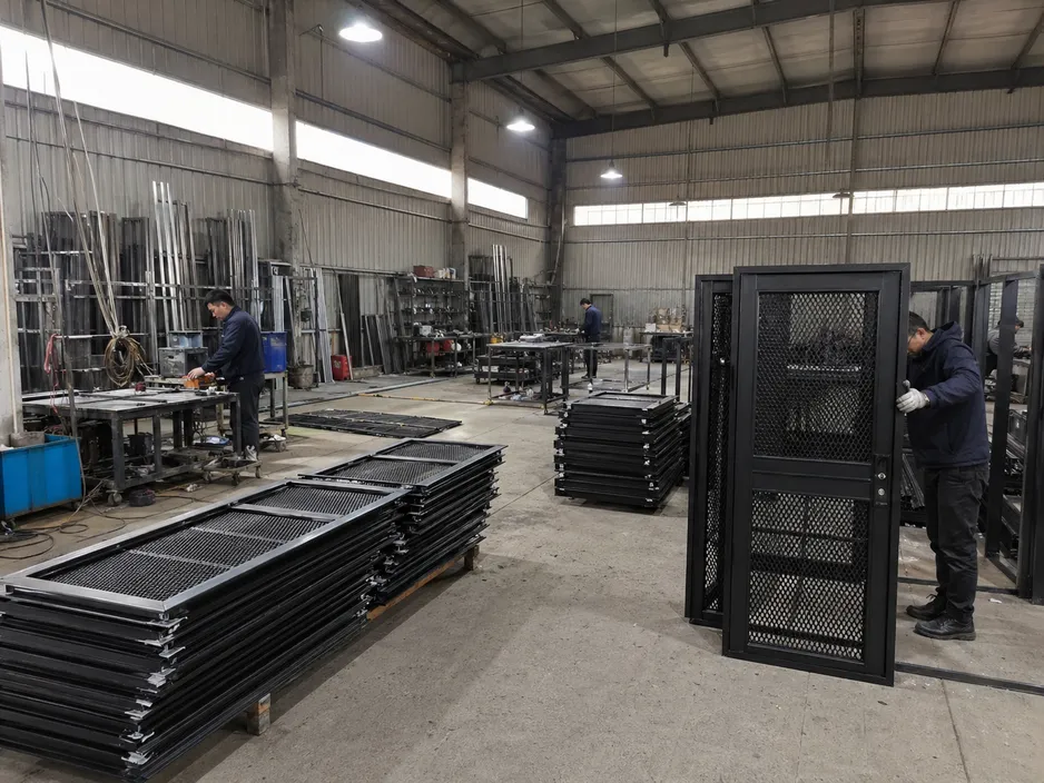 EUWOO wire mesh security door manufacturing facility in Henan, China