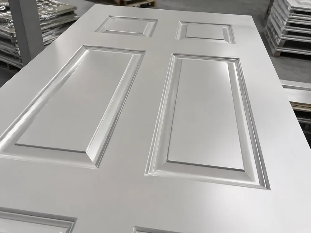 Six panel steel door profile detail — CNC press brake formed recessed panels