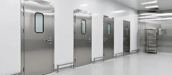 Specialty stainless steel doors for food processing, pharmaceutical and high-security applications