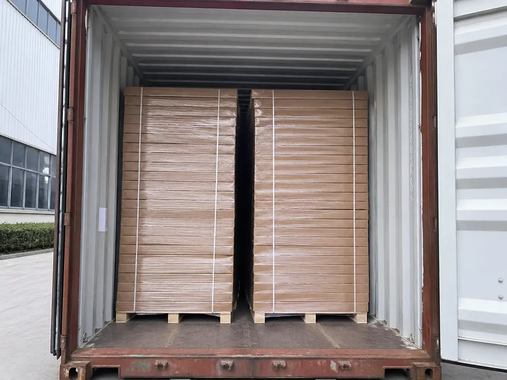KD flat-pack interior steel doors loaded in export container