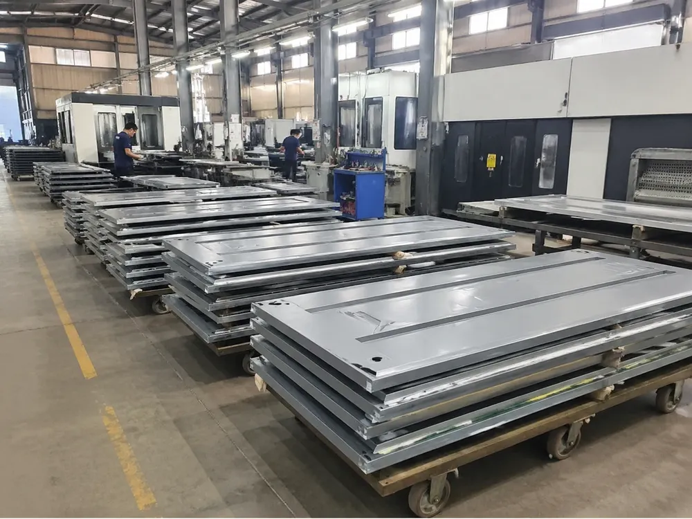 EUWOO warehouse steel door factory production floor
